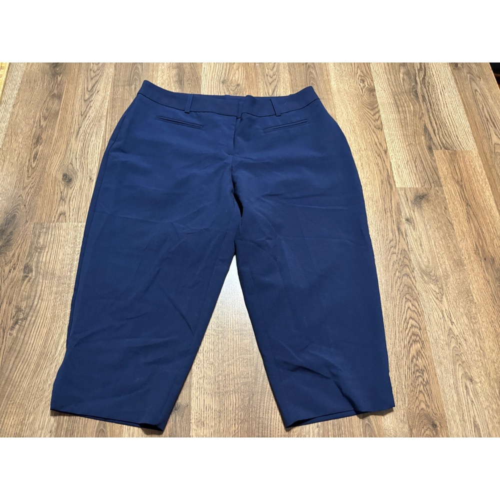 Worthington Pants Women Size 10P Blue Capri Modern Fit Trousers Stretch Petite